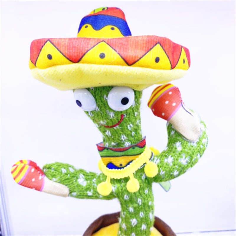 Dancing cactus sand sculpture, twisting electric plush toy, learning to speak, sing and glow