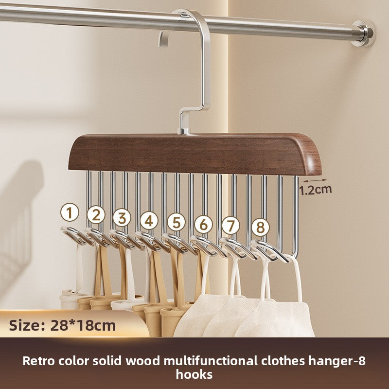 8-hook wooden clothes hanger