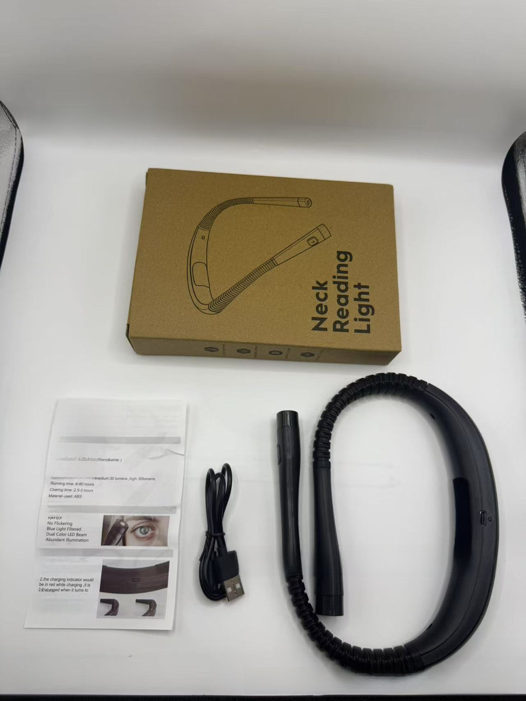 Adjustable USB Neck Reading Light with Eye Protection LED