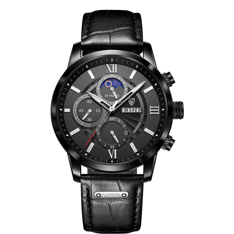 LIGE Multifunctional Quartz Watch