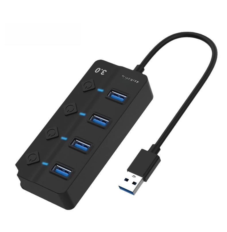 7-Port USB 3.0 Hub with Independent Switches, High-Speed Splitter