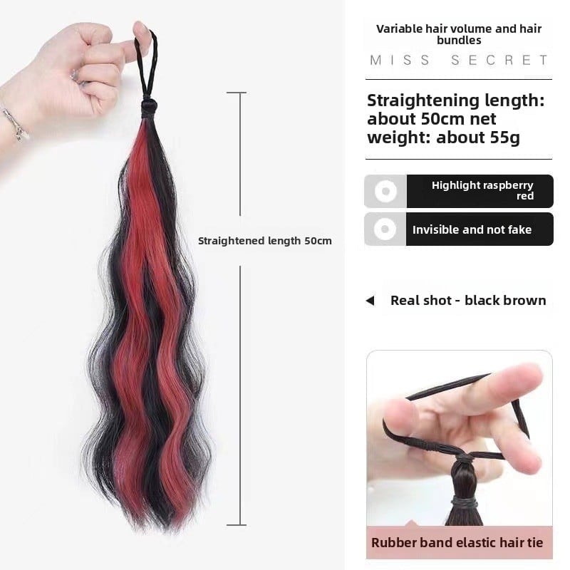 Colorful Hand-Woven Synthetic Hair Ponytail Bundles for Volume & Styling