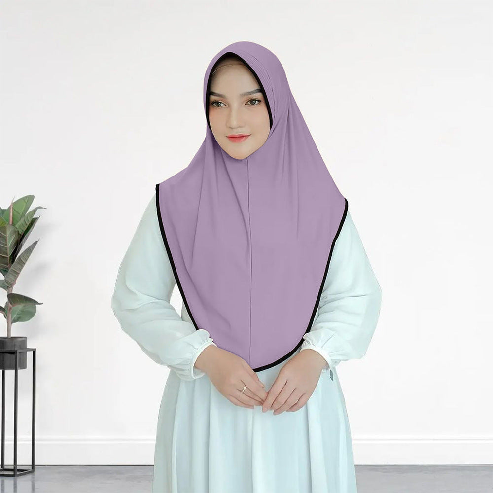 Contrasting color patchwork headscarf