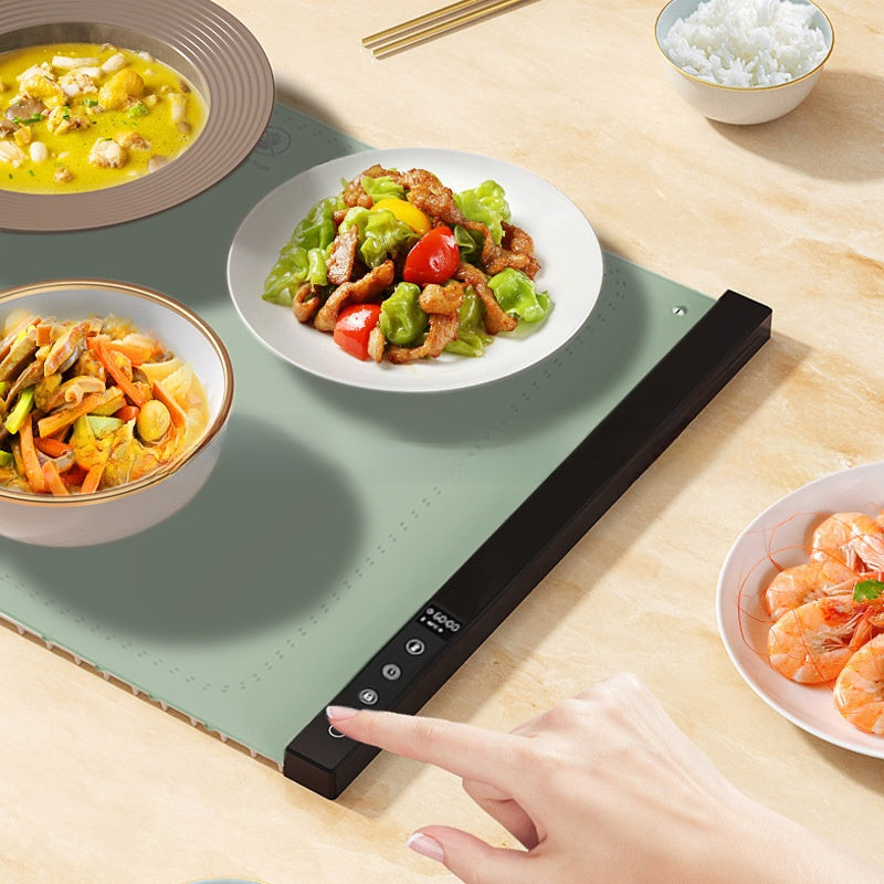 Silicone warm food plate, foldable.