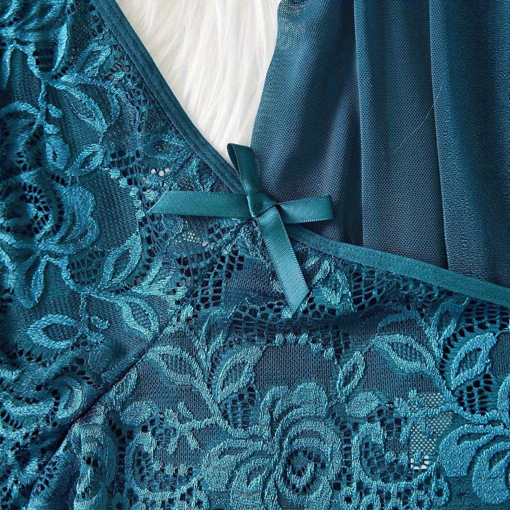 Lady's sexy lace halter dress