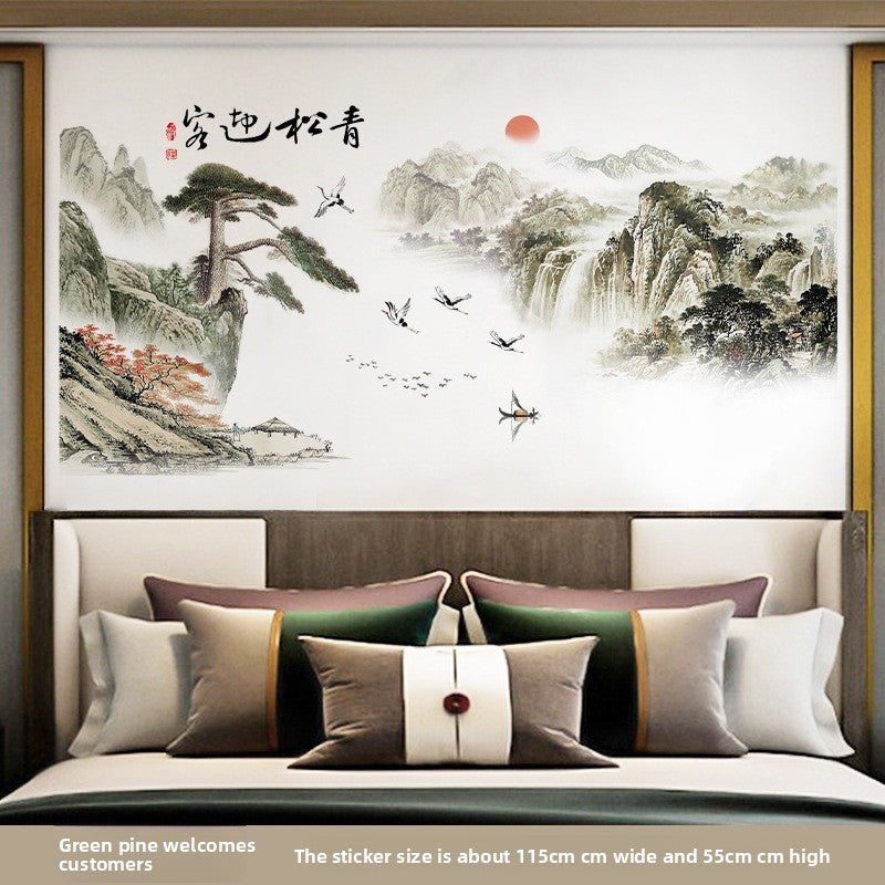 landscape ink painting home wall self-adhesive mural decoration