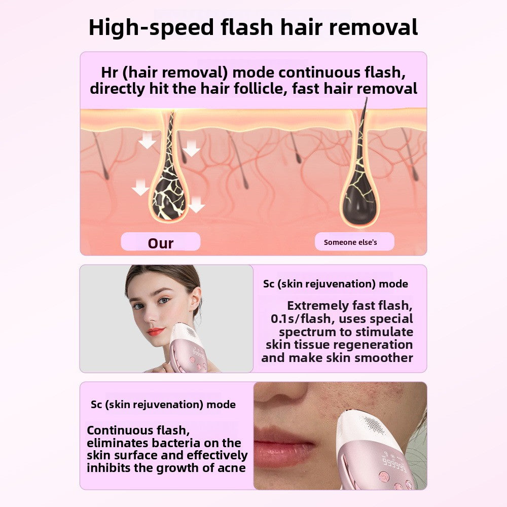 Home laser freezing point hair removal device