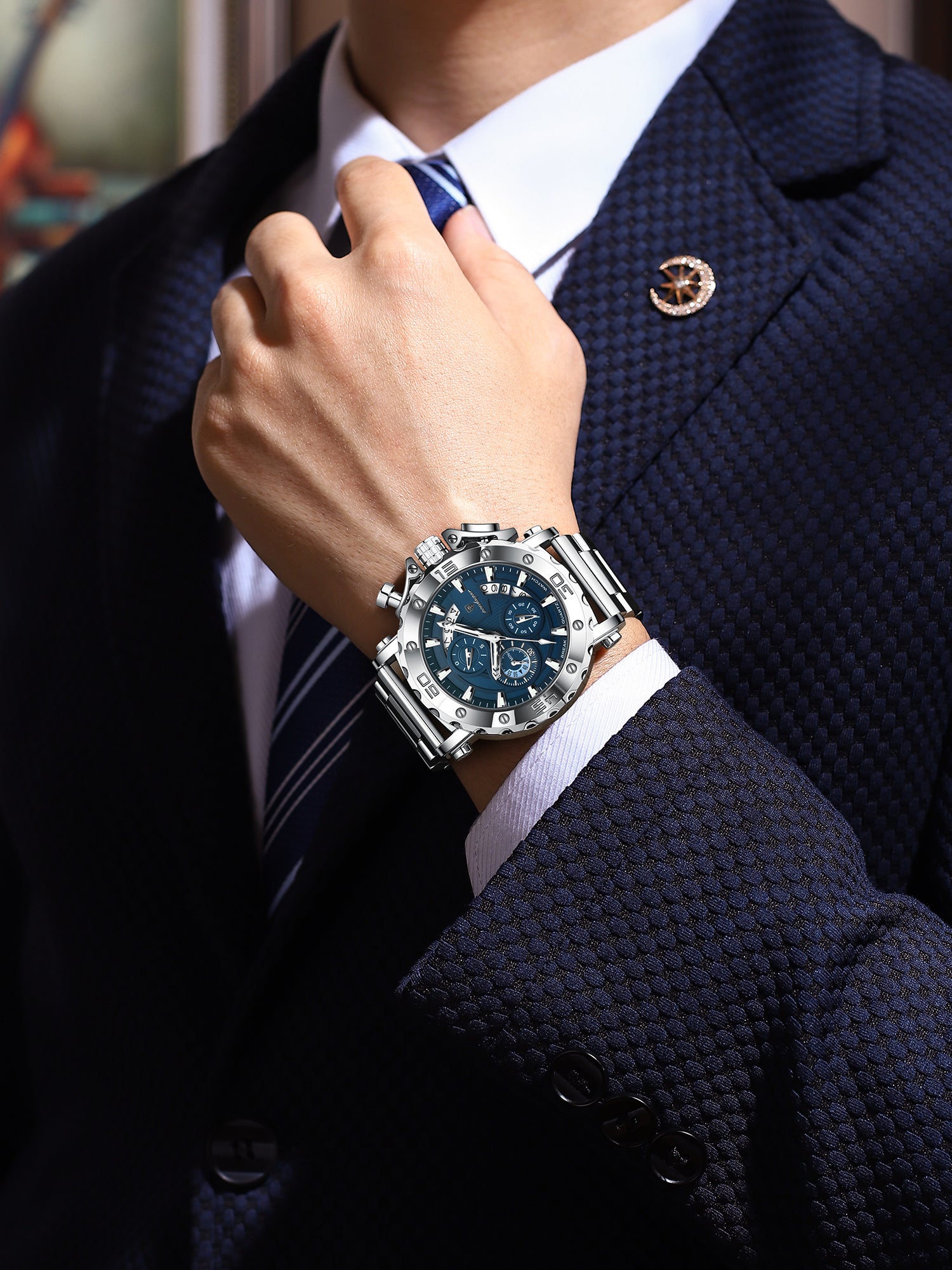 Swiss Men's Quartz Watch with Luminous Display and Waterproof Design