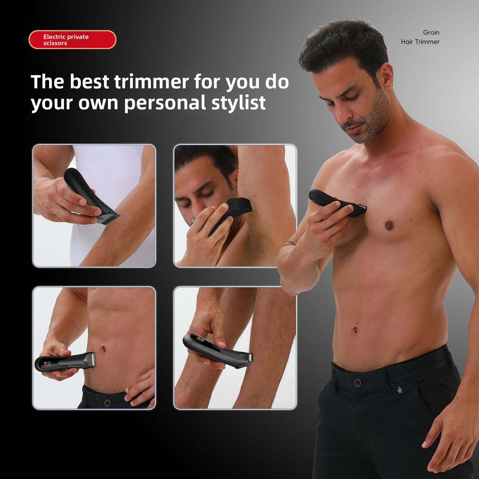 Electric Body Hair Trimmer with LED Light