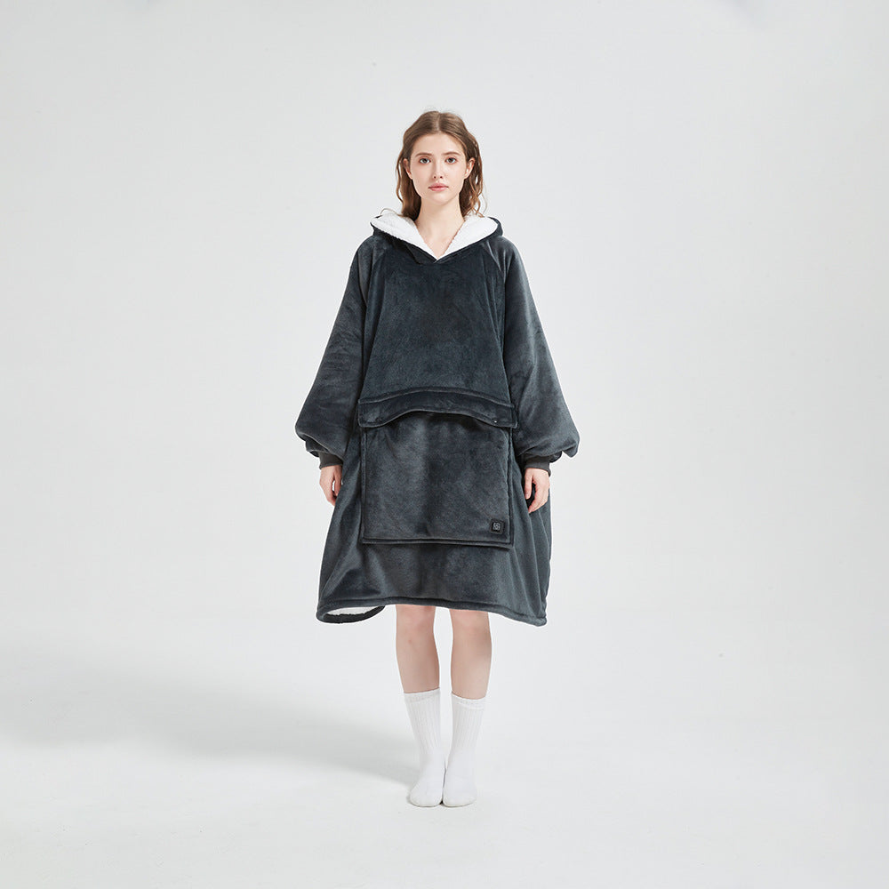 USB Heating Wearable Hooded Blanket