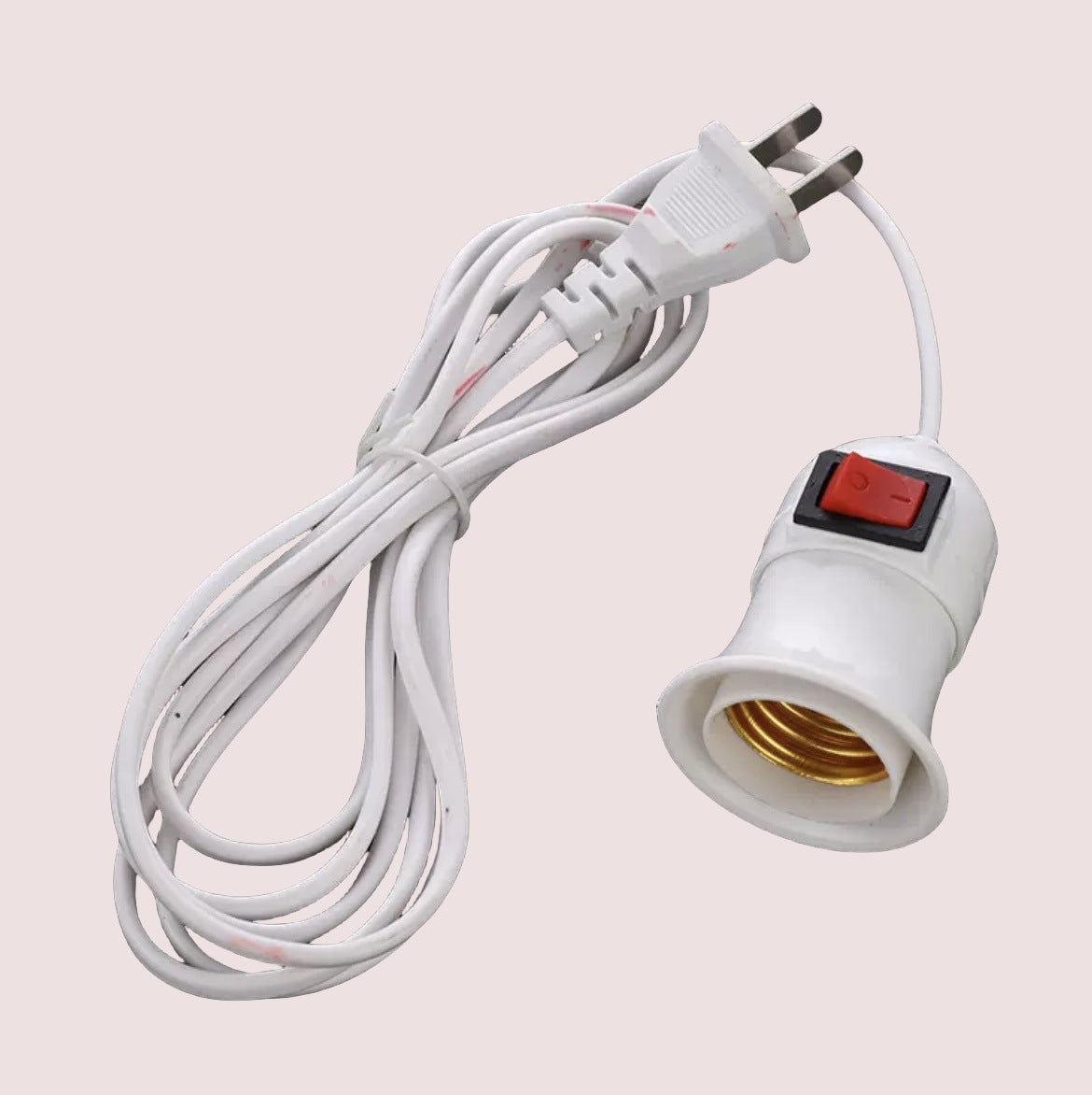 E27 Screw Lamp Cap with Switch and LED Extension Cable
