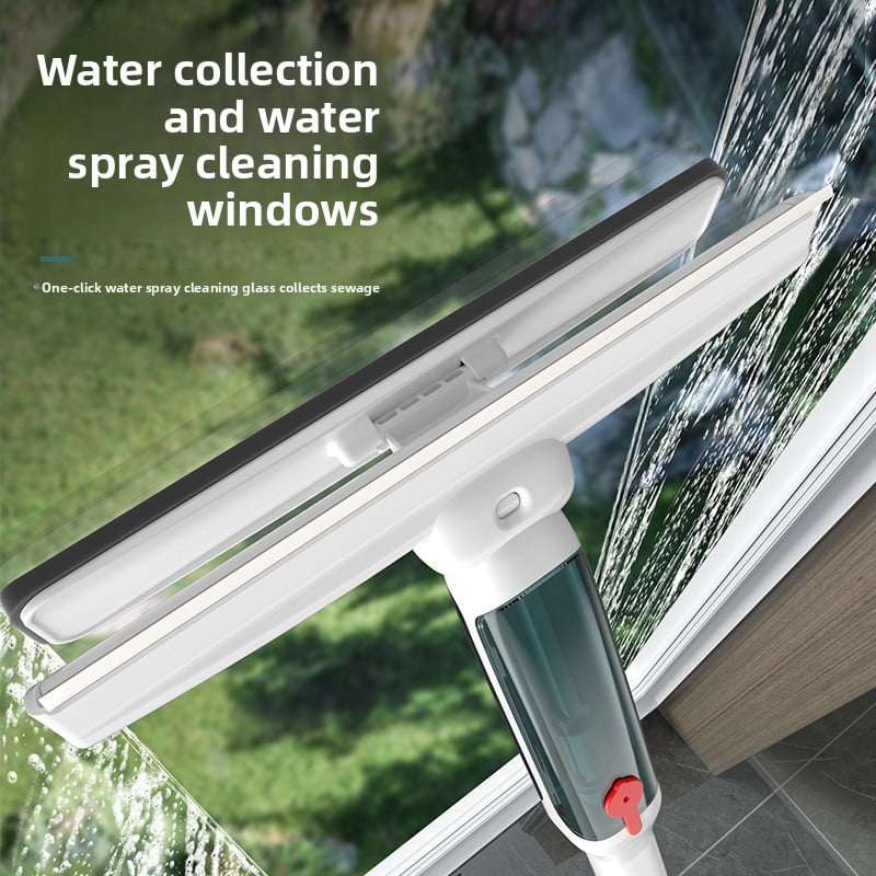 Adjustable Window Cleaning Tool with Scrubbing Cloths for High-rise Glass