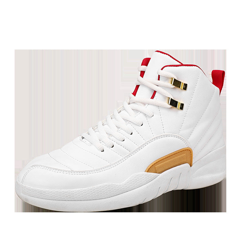 Winter men's white high-top sports super-fine shoes