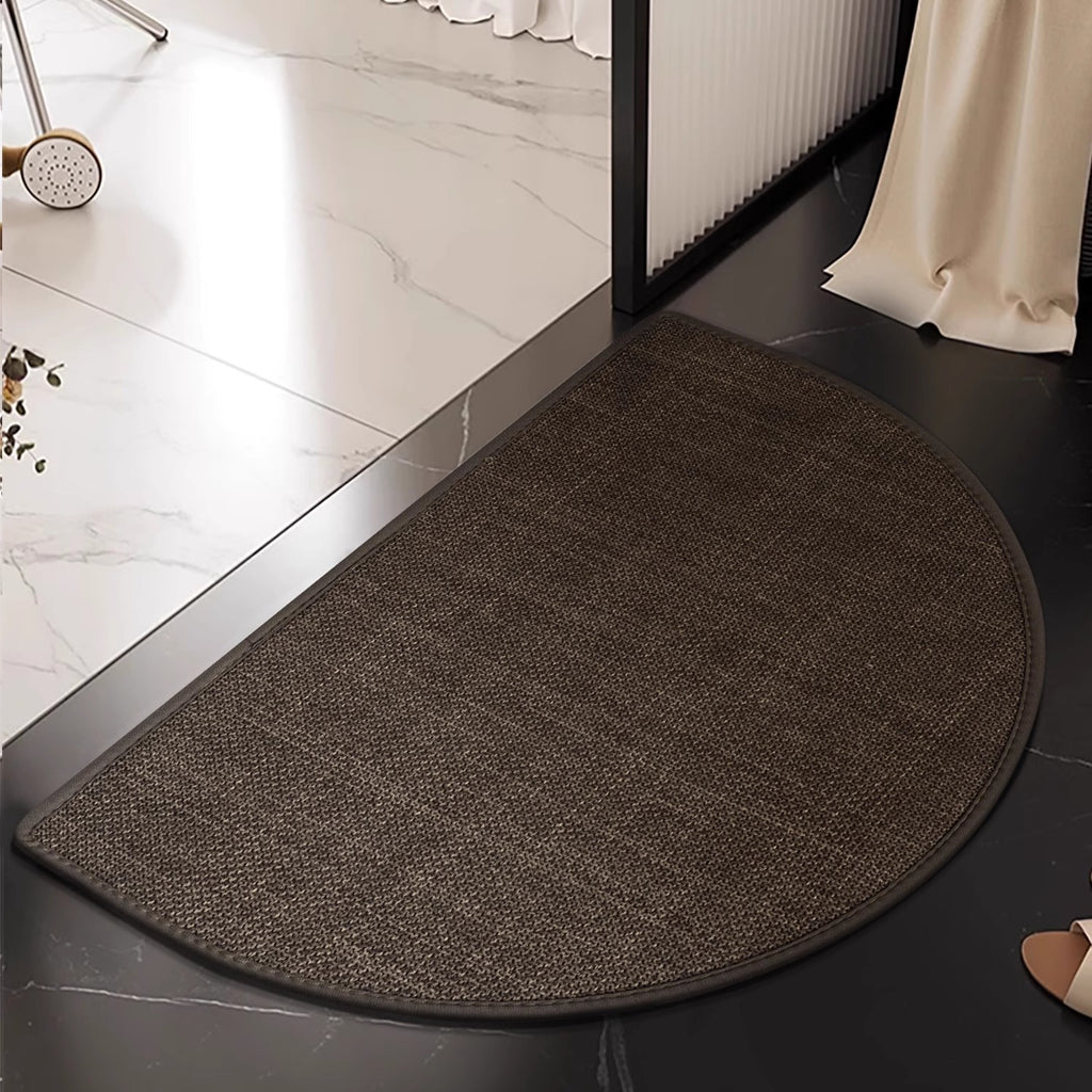 Linen floor MATS are placed in the bathroom