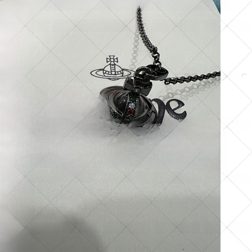 Inspired Gun Black Orb Chain Necklace