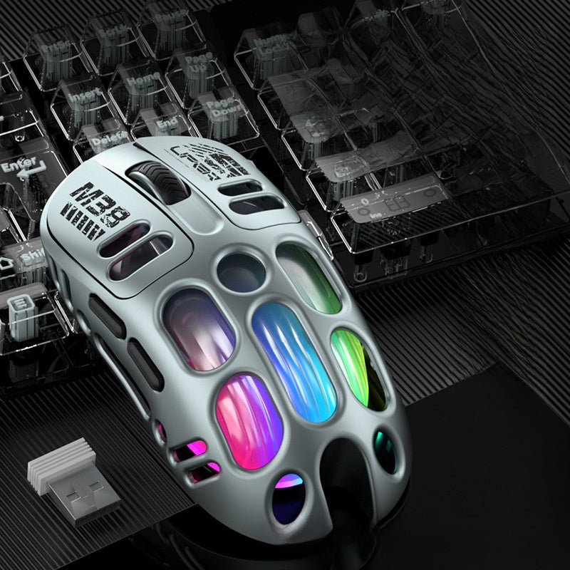 Hollow-out Wireless Gaming Mouse with Three-mode Connectivitye