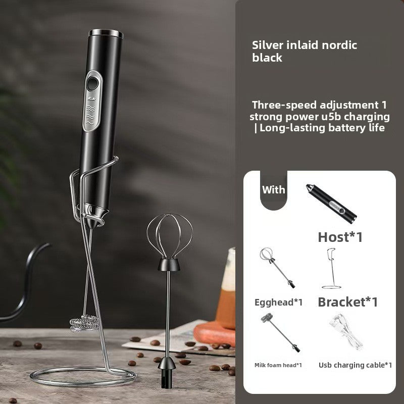 Electric Milk Frother Handheld Whisk for Coffee