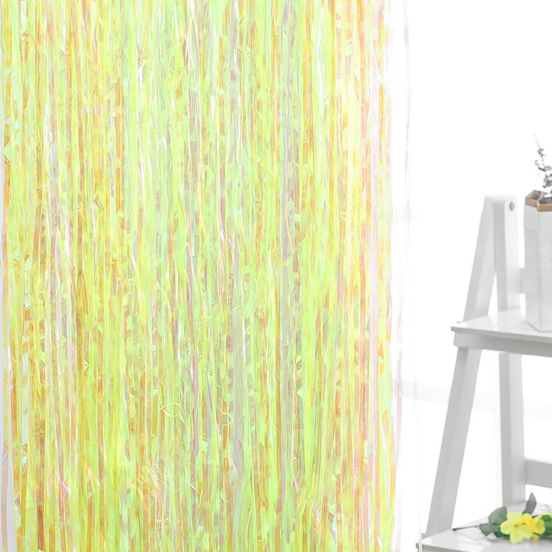 Candy-colored rain curtain party decoration