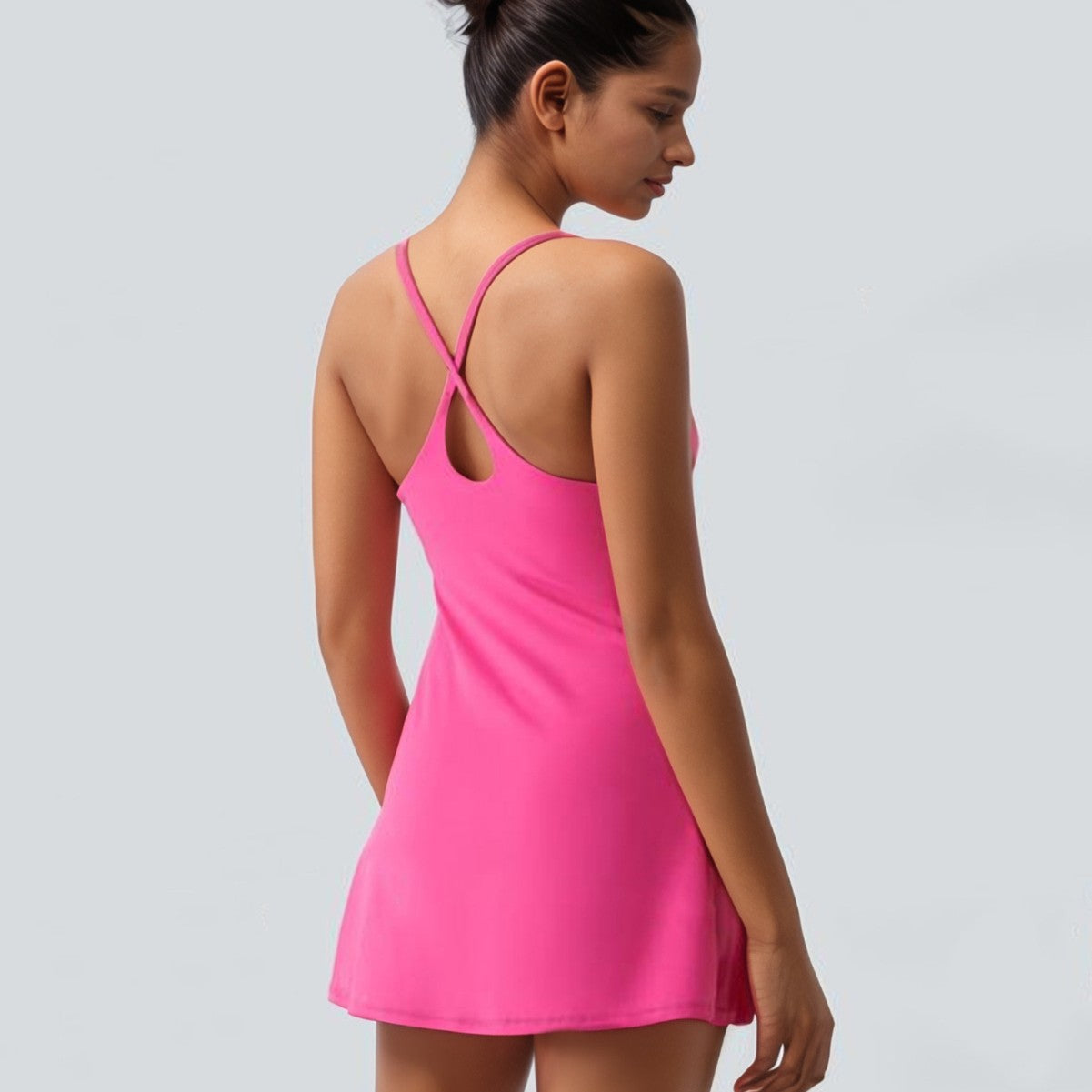 Sports cross-halter tennis dress