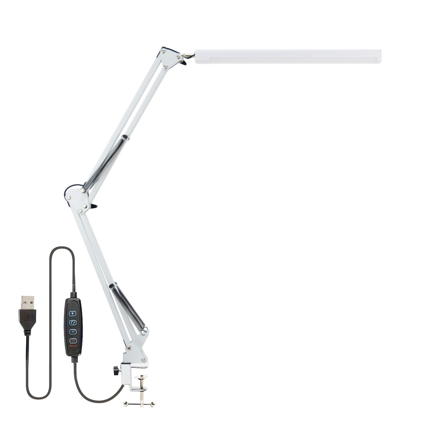 Long-arm clip double-head folding desk lamp