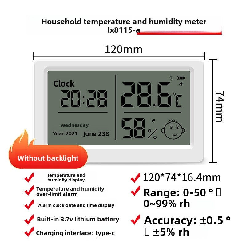 Digital Color Screen Temperature and Humidity Meter