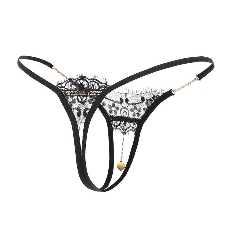 Lace pendant open-cut thong