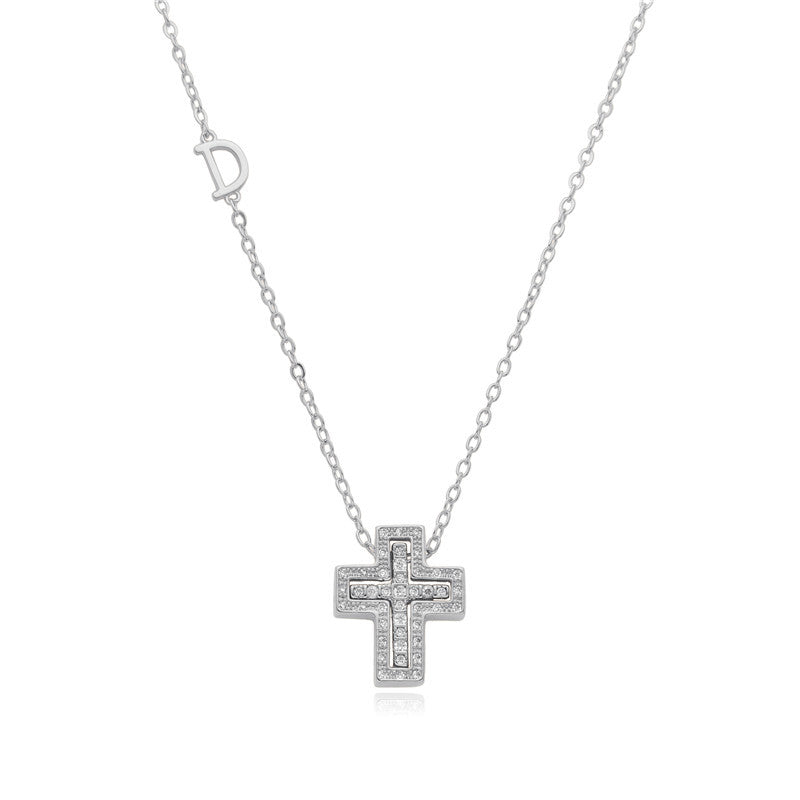 Full diamond cross necklace