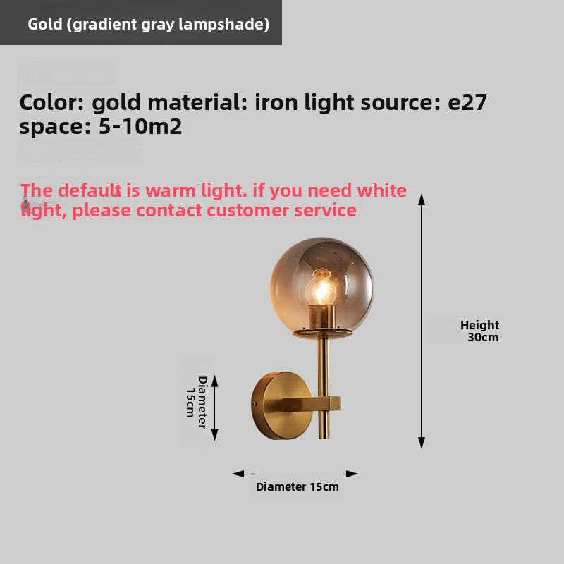 Light Luxury Living Room Electroplated Bedroom Bedside Wall Lamp Modern Creative Sofa Iron Decorative Pendant Background Wall Wall Lamp