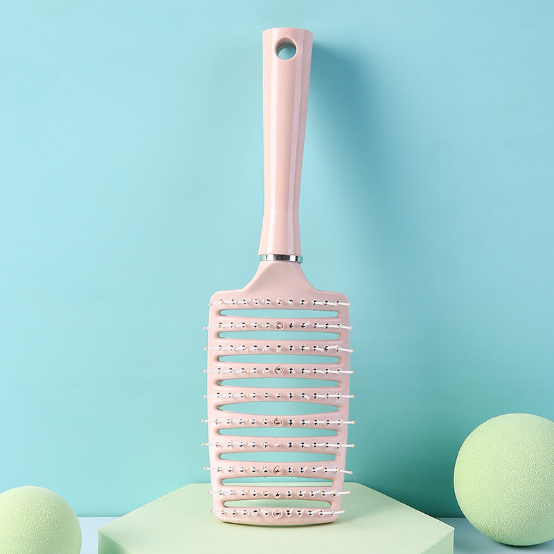 High Skull Top Fluffy Curved Hair Comb with Wide Teeth for Styling and Scalp Massage