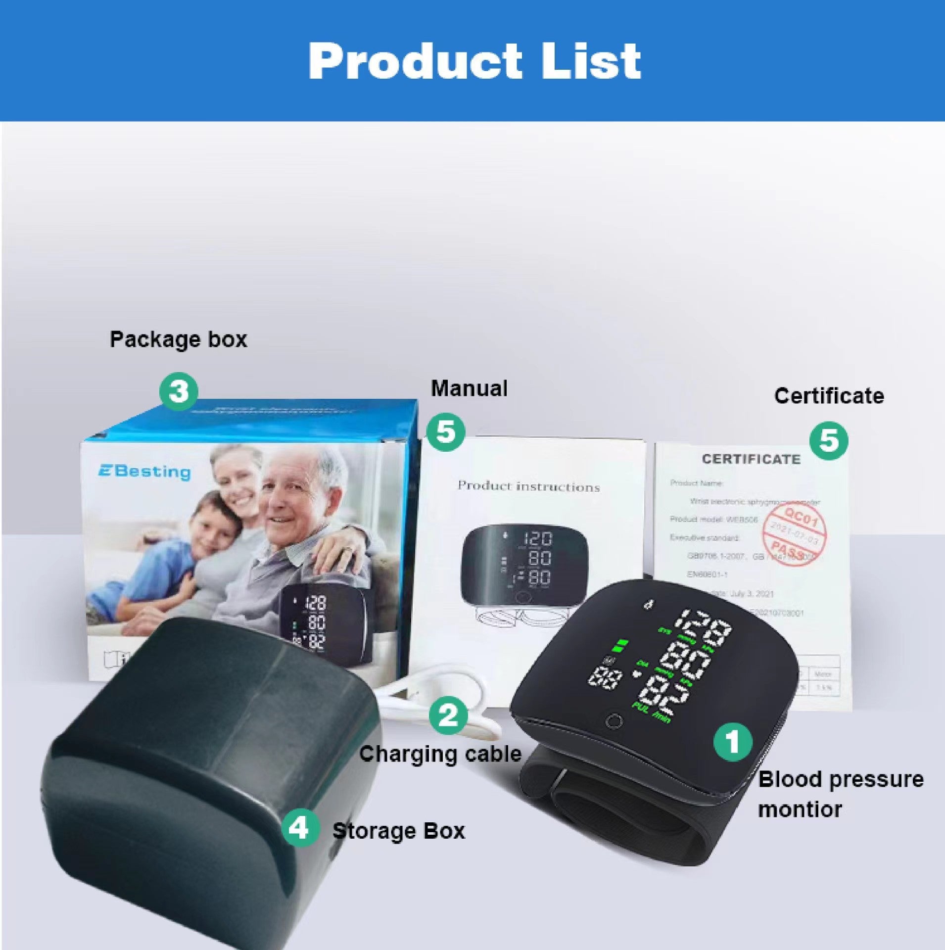 Blood pressure monitor  fully automatic electric intelligent blood pressure measuring instrument
