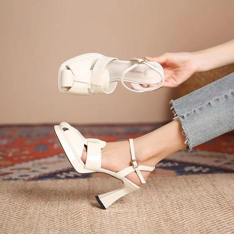 Sandals, cage shoes, Roman single shoes, hollowed-out fashionable stilettos