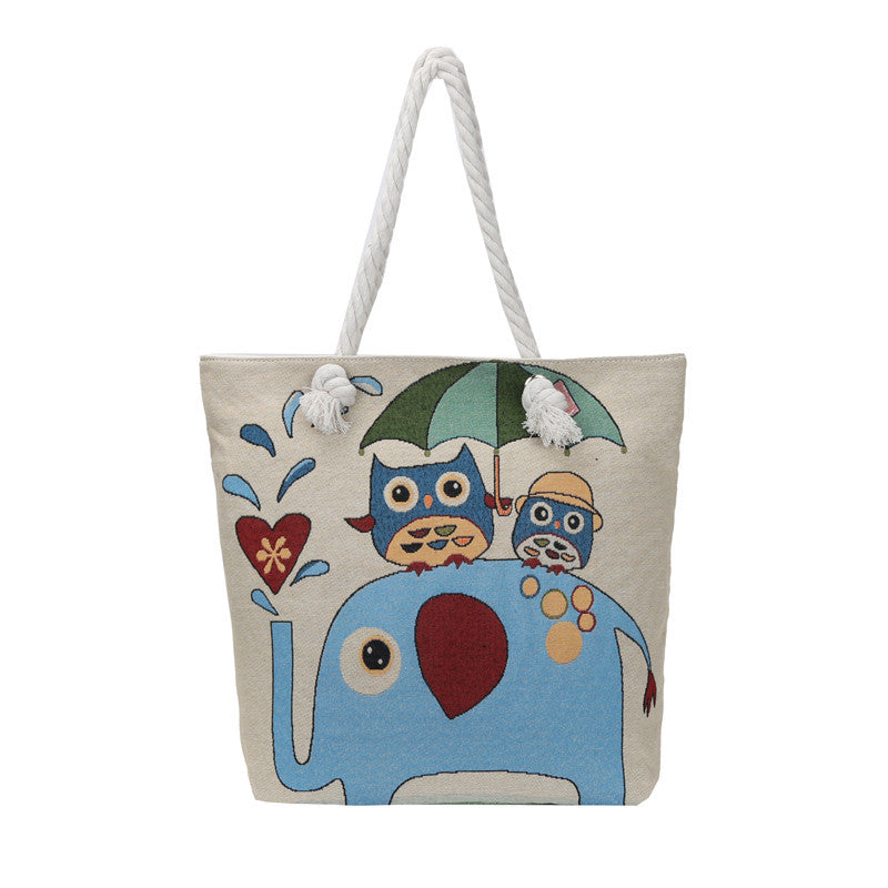 Canvas shoulder bag, simple tote bag for tutoring/study