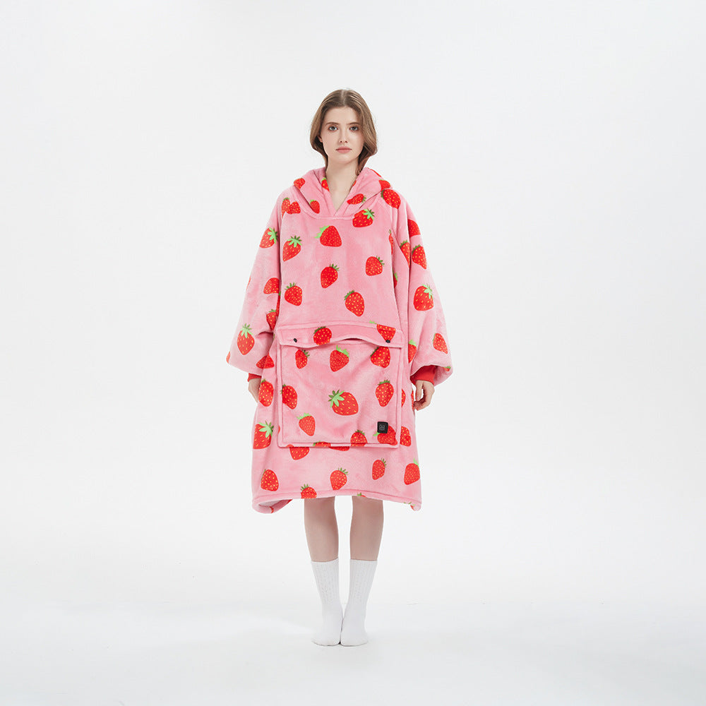 USB Heating Wearable Hooded Blanket