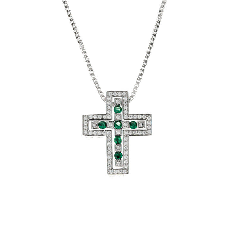 Full diamond cross necklace