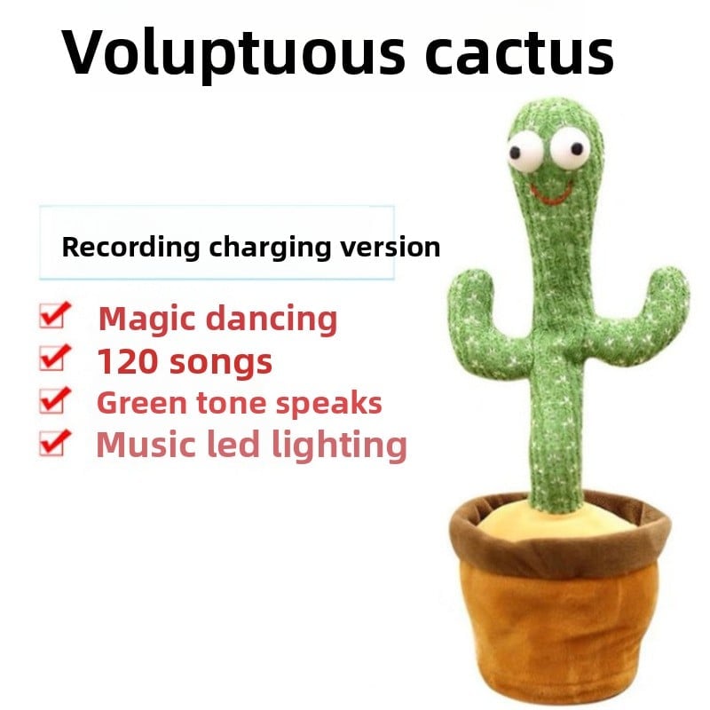 Dancing cactus sand sculpture, twisting electric plush toy, learning to speak, sing and glow