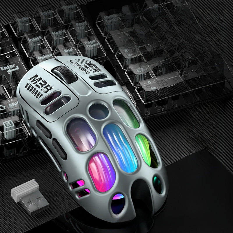 Hollow-out Wireless Gaming Mouse with Three-mode Connectivitye