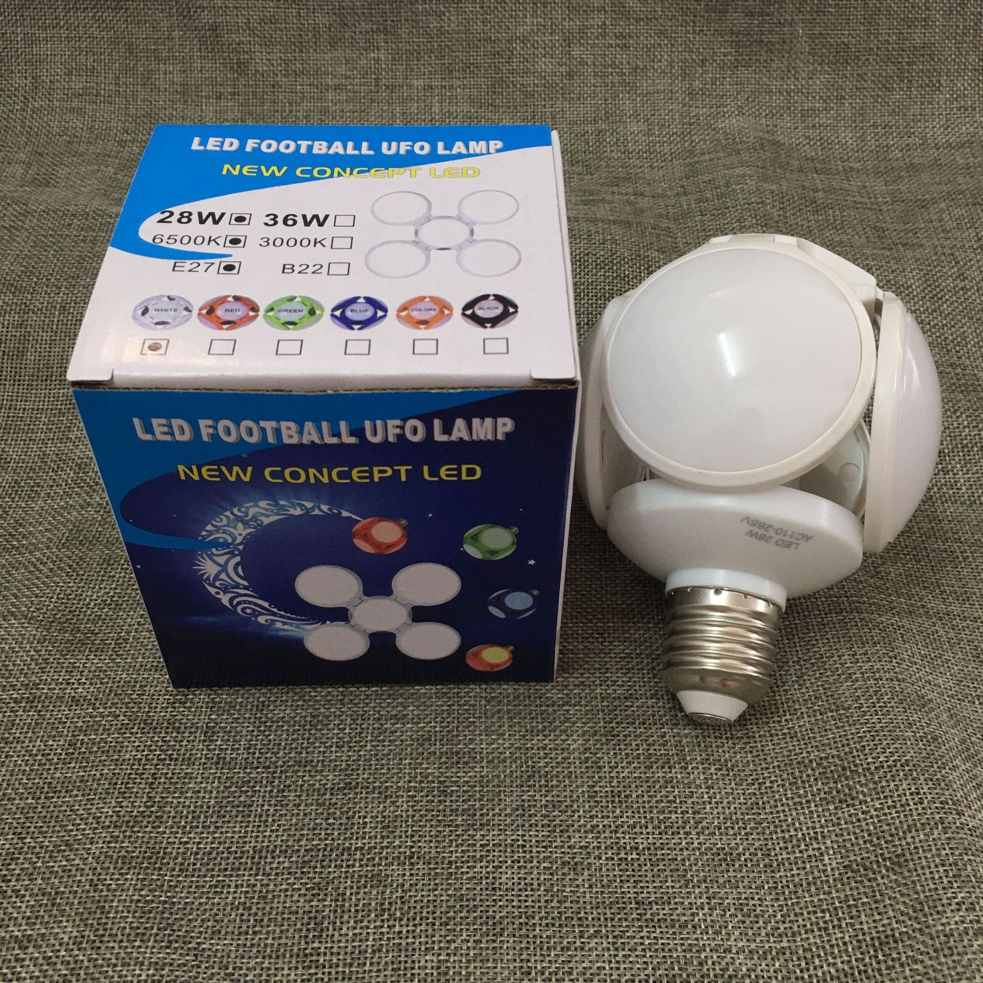 led football lamp, high-brightness five-leaf lamp