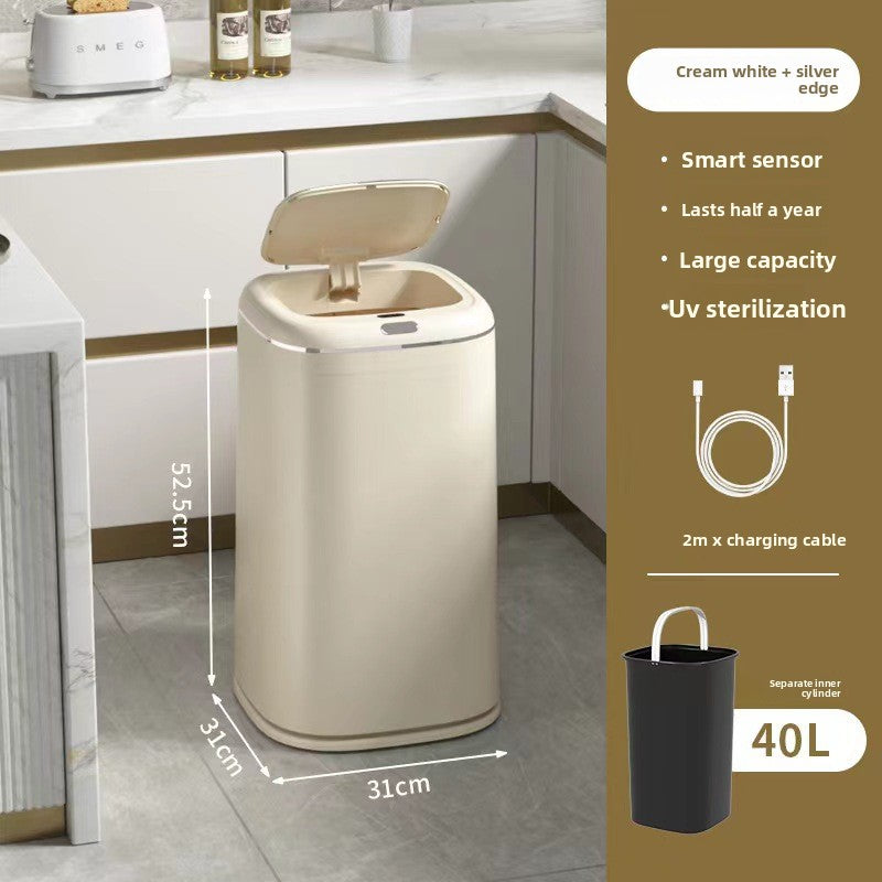 Automatic Smart Induction Trash Can with Large Capacity