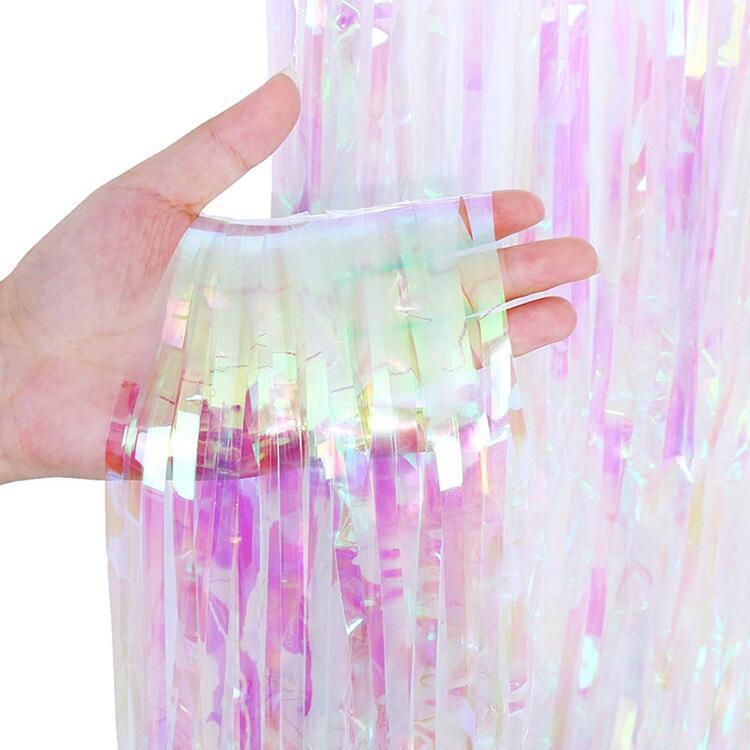 Candy-colored rain curtain party decoration
