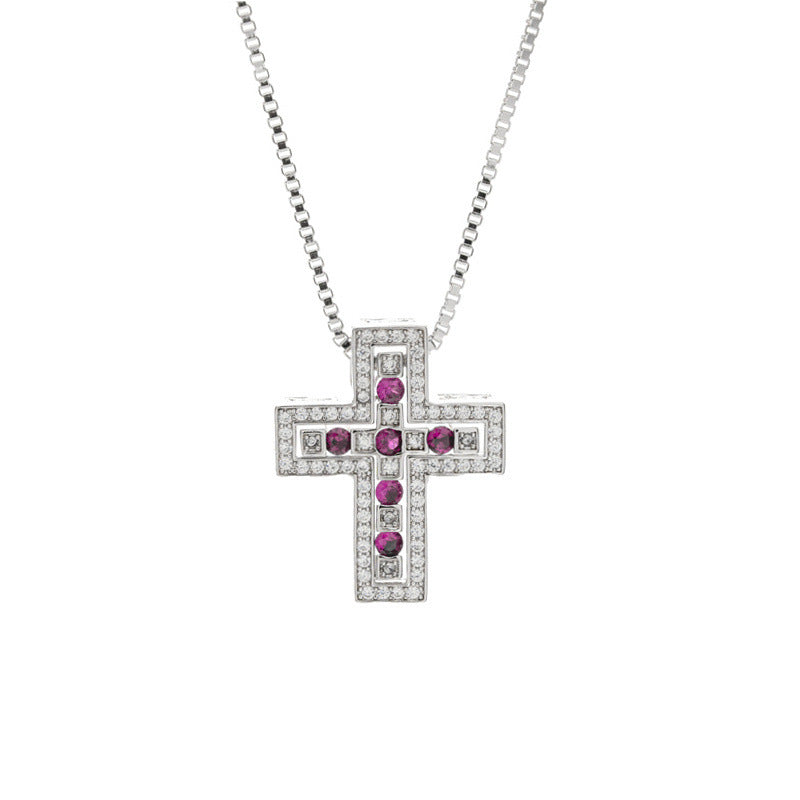 Full diamond cross necklace