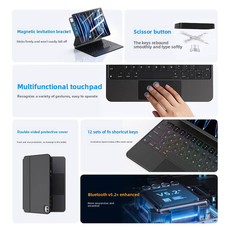 iPad Magnetic Bluetooth Keyboard with Backlight