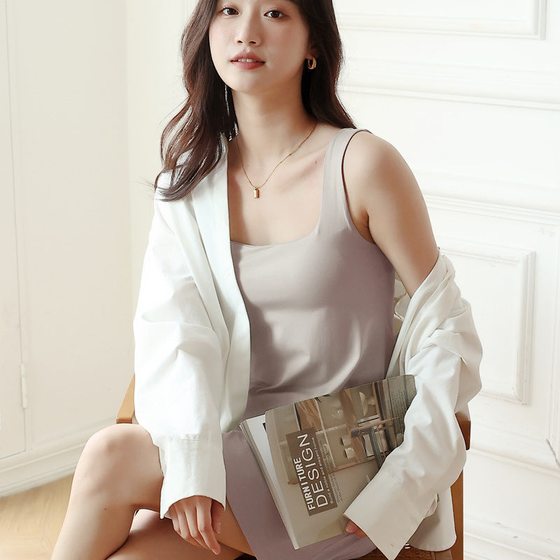 Base layer dress with built-in bra support