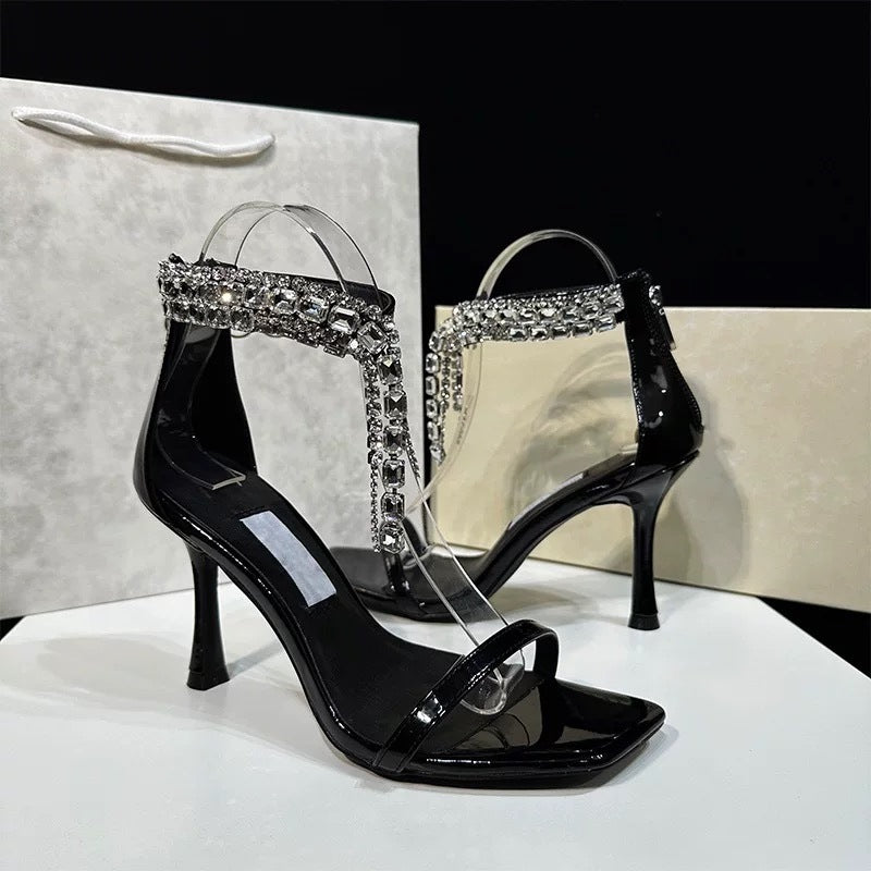 French Rhinestone High Heels