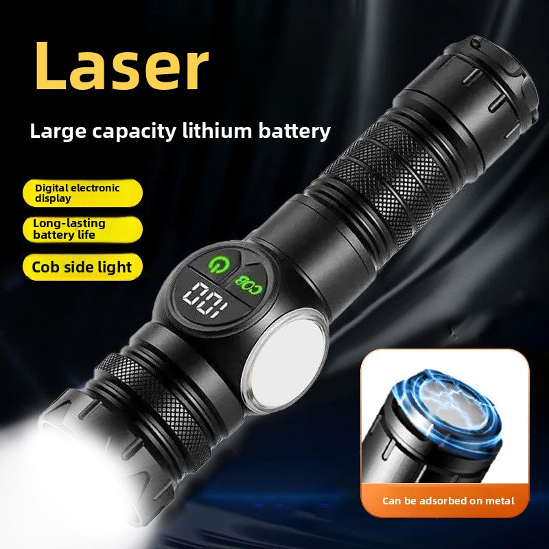 Intelligent Digital Display LED Flashlight with Magnetic Base