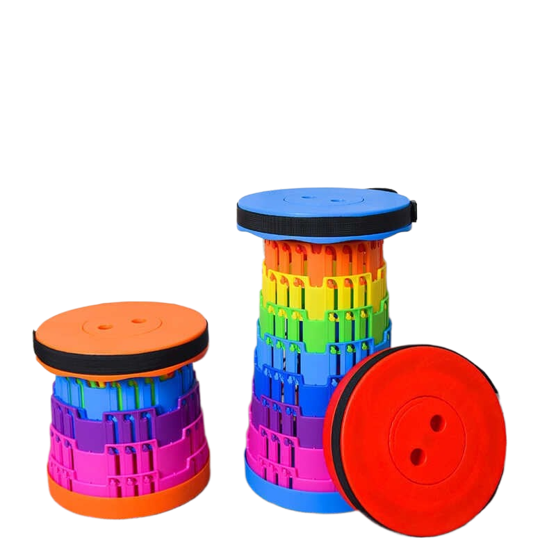 Adjustable rainbow telescopic stool, fishing telescopic folding stool
