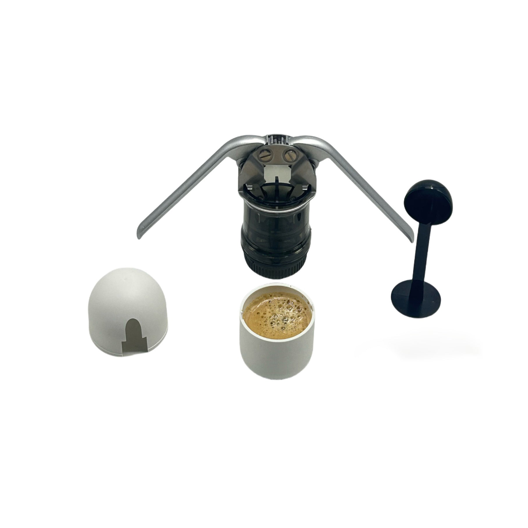 Hand-operated portable Italian coffee machine