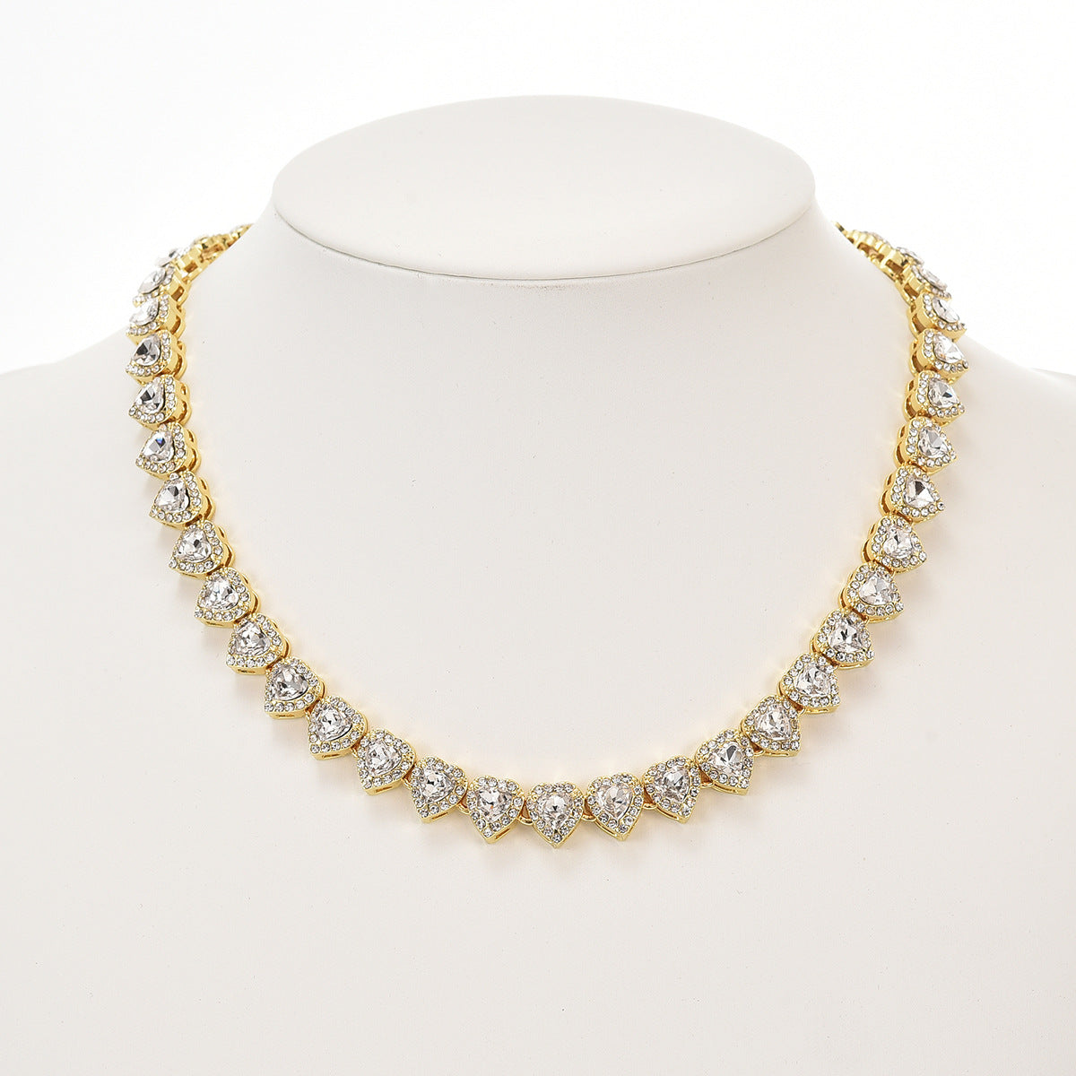 Hip-hop heart-shaped rock candy necklace