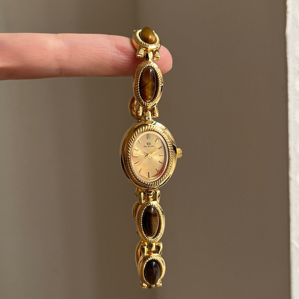 BS New Hot Selling Factory Direct Foreign Trade Small Fragrance Middle Ancient Light Luxury Pearl Bracelet Watch Elegant Women's Watch Small Gold Watch