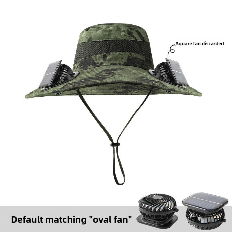 Solar fan cap