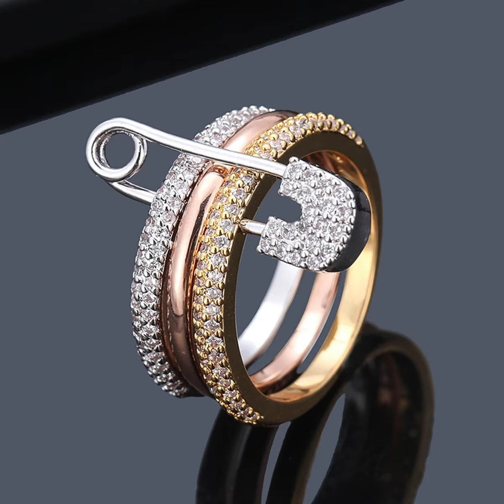 Luxury-simplified three-color ring with detachable design